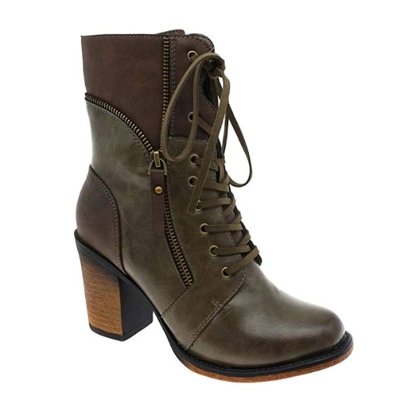 Pierre Dumas Shoes - Womens Vintage Distressed Ankle Boots Lace Up